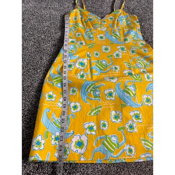 Lilly Pulitzer Sleeveless Mini‎ Dress V-Neck Monkey Print Yellow Size 4 NWT - Picture 11 of 12